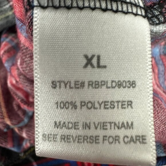 Plaid Long Sleeve Shirt By Urban Girl Size XL Red & Black Polyester Casual - Picture 5 of 6